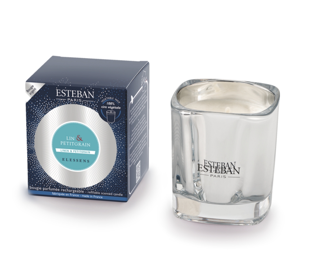 Levně Esteban Paris Parfums ESTEBAN VONNÁ SVÍČKA, ELESSENS - LINEN & PETITGRAIN, 170 G
