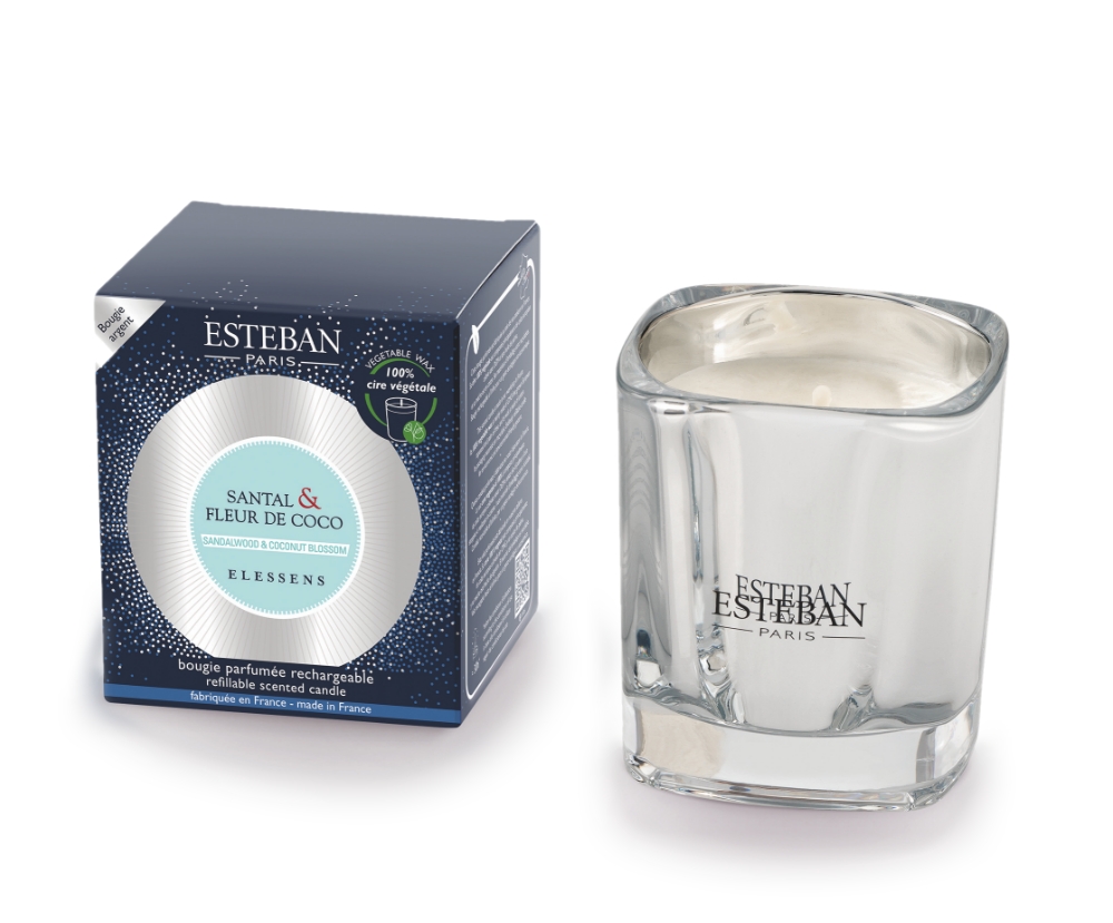 Levně Esteban Paris Parfums ELESSENS – SANDALWOOD & COCONUT BLOSSOM VONNÁ SVÍČKA  180 g