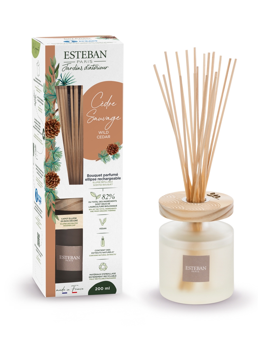 Esteban Paris Parfums Nature – WILD CEDAR TYČINKOVÝ DIFUZÉR 200 ml 200 ml