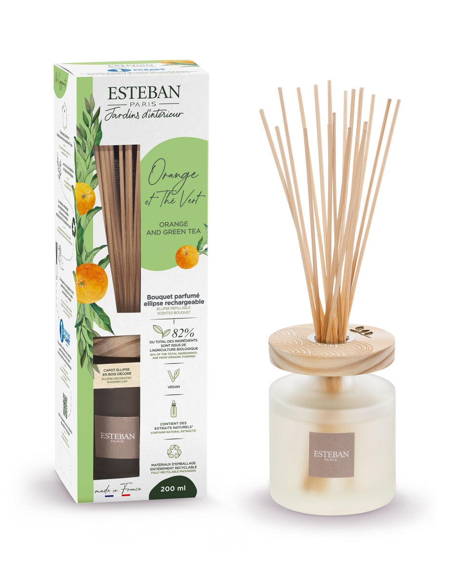 Esteban Paris Parfums Nature – ORANGE AND GREEN TEA TYČINKOVÝ DIFUZÉR 200 ml 200 ml