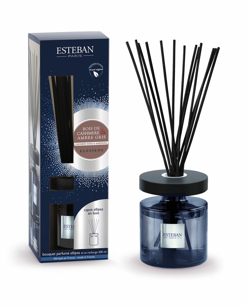Esteban Paris Parfums ELESSENS – CASHMERE WOOD & AMBERGRIS TYČINKOVÝ DIFUZÉR 200 ml 200 ml