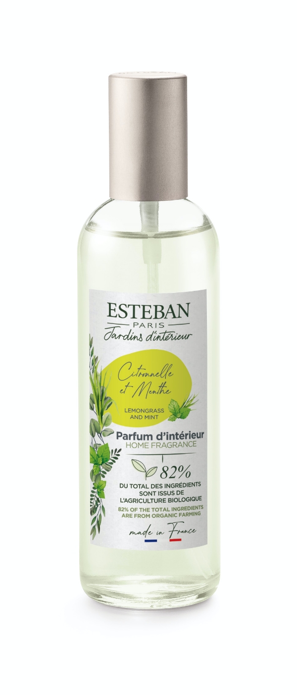 Levně Esteban Paris Parfums NATURE – LEMONGRASS & MINT BYTOVÝ SPREJ  100 ml 100 ml