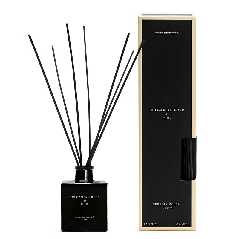 CERERIA MOLLA - Premium -  difuzér - Bulgarian Rose & Oud - 250 ml - černá