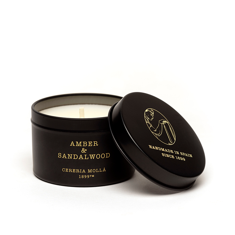 CERERIA MOLLA - Premium - svíčka - Amber & Sandalwood - 90g - černá