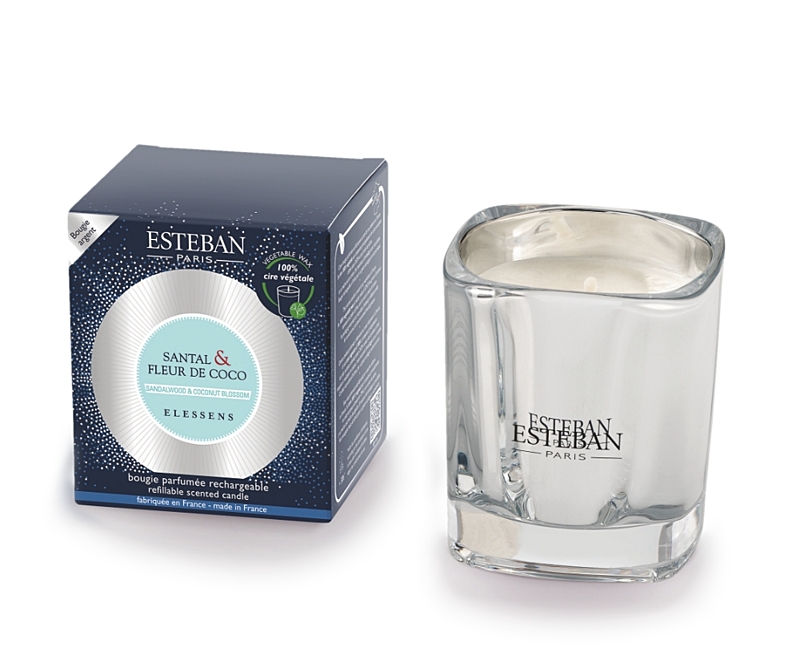 Esteban Paris Parfums ELESSENS – SANDALWOOD & COCONUT BLOSSOM VONNÁ SVÍČKA  180 g