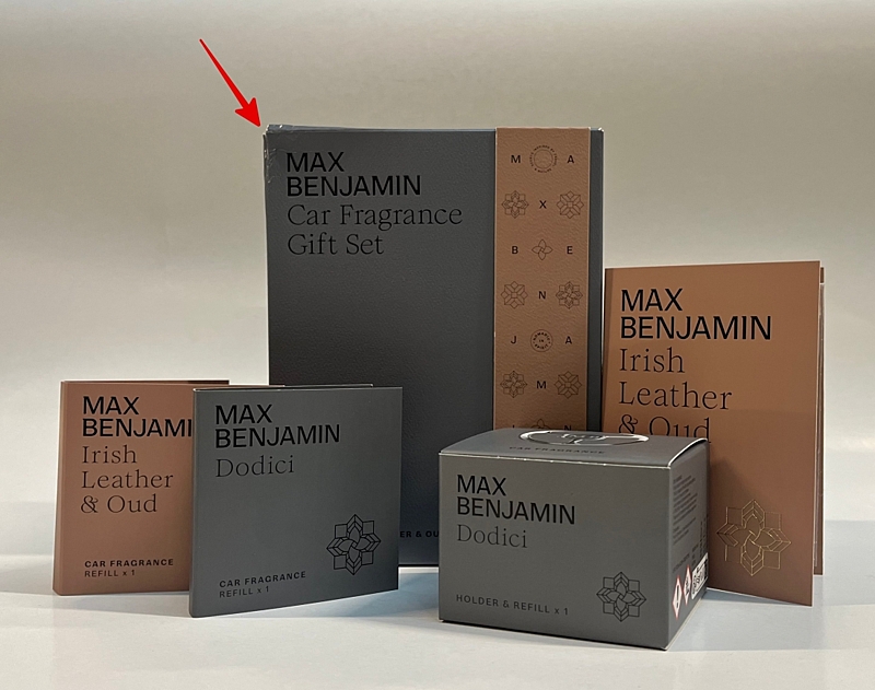 MAX BENJAMIN - CAR FRAGRANCE GIFTSET - Dodici + Leather & Oud - zlevněné