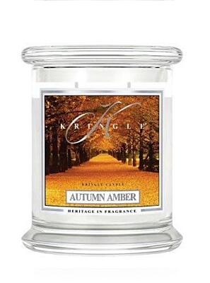 KRINGLE CANDLE VONNÁ SVÍČKA STŘEDNÍ - AUTUMN AMBER