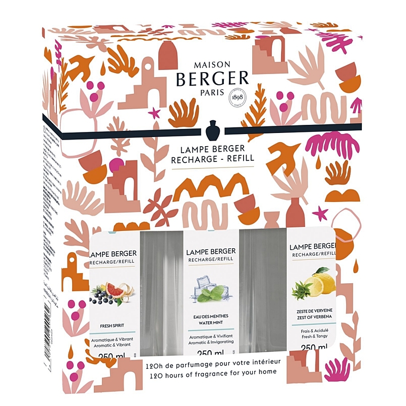 TRIOPACK 3x250 ML- MAISON BERGER - svěží atmosféra, verbena, čistý bílý čaj