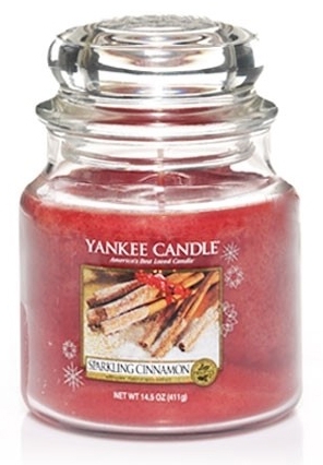 Svíčka ve skle střední, Yankee Candle, Sparkling Cinnamon