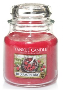 Gyertya üvegben közepes, YANKEE CANDLE, Red Raspberry