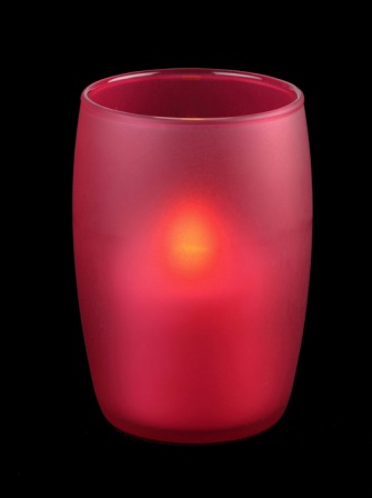 Svícen matné sklo červený Smart candle