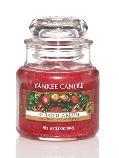 Svíčka ve skle malá, Yankee Candle, Red Apple Wreath